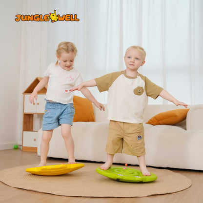 JUNGLE WELL Wobble Balance Board for Kids – Yellow Frog Design with Maze Track & Balls | Dual-Sided Sensory Rocker Board | Non-Slip Tactile Surface | Supports Up to 200lbs | Perfect for Toddlers & Parent-Child Play