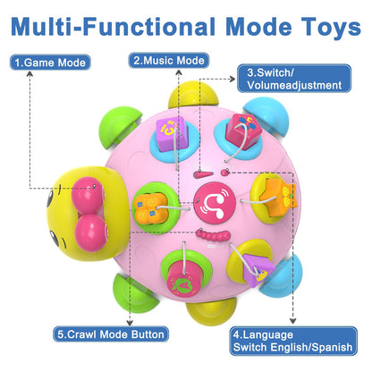 Holaxander Baby Gift Set for 0-12+ Months (1 * Baby Musical Plush Elephant Toys & 1*Ladybug Musical Light Toy)
