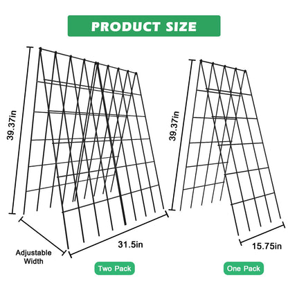 DoCred Cucumber Trellis, 2 Pack Foldable A Frame Trellis for Raised Bed Climbing Plants, Vegetables, Includes Plant Support Clips, Twist Ties, Plastic Ties- Made from PVC-Coated Steel