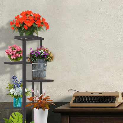 MTB Garden 6 Tier Metal Plant Stand for Indoor Outdoor Flower Pot Display Planter Shelf, Charcoal Grey