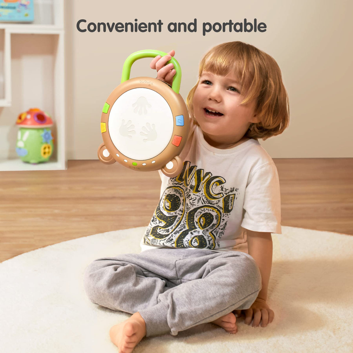 TUMAMA Baby Musical Toy, Electronic Drum Instruments with Light and Sound, Early Educational Development Songs Gift for Infants, Toddlers, Boys, Girls