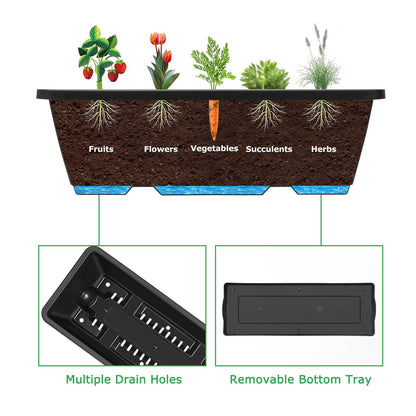 ETELI Vertical Garden Planter 3 Tier Vertical Raised Garden Bed with 6 Garden Planter Boxes Elevated Raised Bed with Drainage Holes Outdoor Standing Garden Planter for Herbs Flowers Vegetables, Black