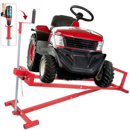 Upgraded Lawn Mower Lift Jack for Riding Lawn Mowers & Garden Tractors, Telescopic Maintenance Lawn Mower Jack Mower Lift with Manual Handle & Power Tool Extension Handle, Weight Capacity 880 Lbs