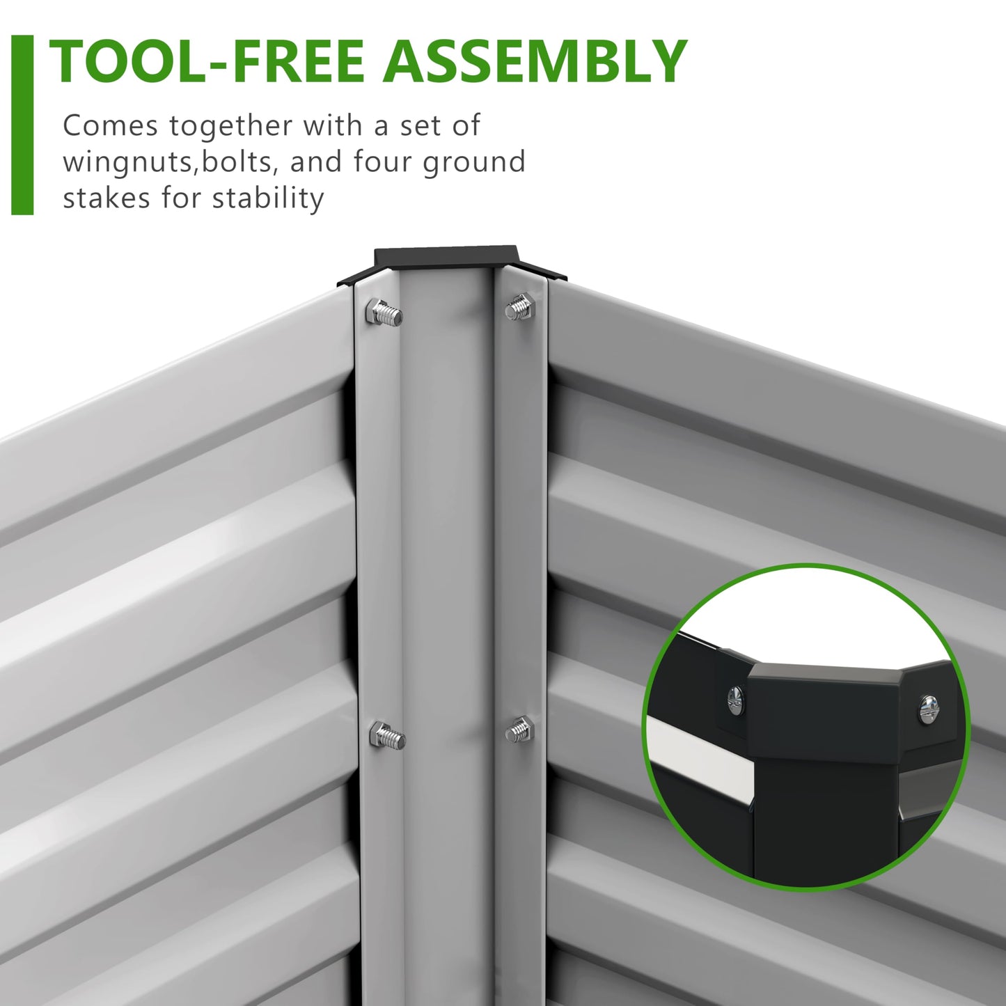 Easllre 2PCS 6x3x1ft Galvanized Raised Garden Bed,Outdoor Planter Box Metal Patio Kit Planting Bed for Vegetables Flowers Herb,Black