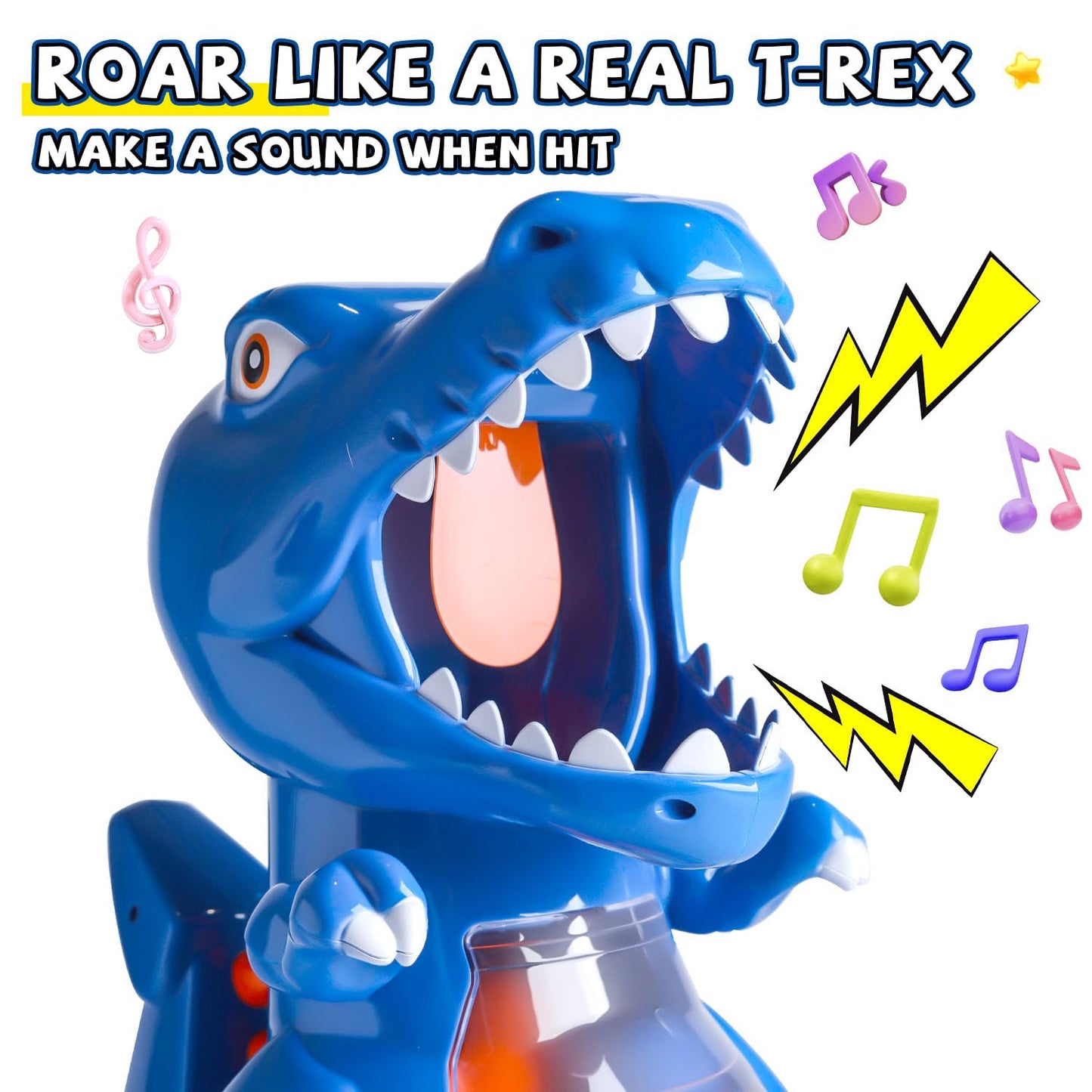 EagleStone T-Rex Dinosaur Shooting Toys for 6 7 8 Year Old Boys, Electronic Shooting Target Game with Air Pump Gun, 24 Balls, Foam Blaster Boy Toys Age 6-8 8-10, Christmas Birthday Gifts for Kids