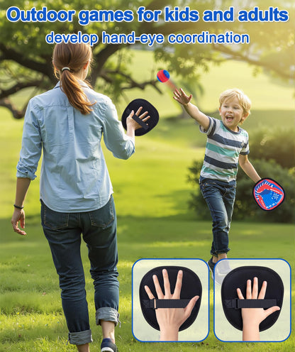Qrooper Toss and Catch Game Ball Set Toddler Toys for 3 4 5 6 7 8 Year Old Boys Girls Birthday Gift, Yard Games Pool Outdoor Beach Toys for Kids Ages 4-8 Baseball Glove