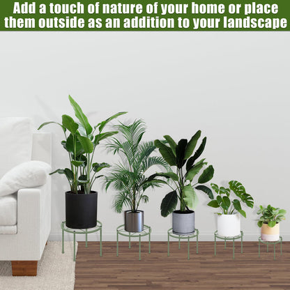 lokeisna Metal Plant Stands, Anti-Rust Iron Flower Pot Stand, Heavy Duty Plant Pot Shelf, Decoration Racks for Home Indoor and Outdoor 10 Pcs (Green)