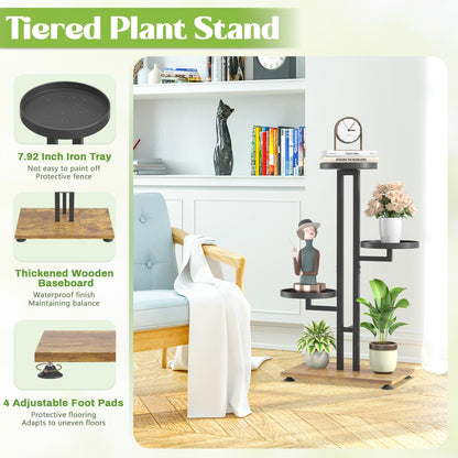 iDavosic.ly Plant Stand for Indoor Outdoor 2 Pack, 5 Tier Metal Folding Flower Holder Shelf and 4 Layer 28 Inch Tall Corner Pot Display Rack for Patio Living Room Garden Balcony Bedroom Porch, Black