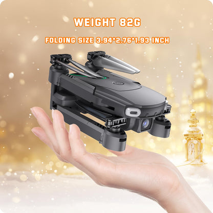 Foldable Drone with Camera for Kids Beginners - Remote Control Helicopter Toys Gifts for Boys Girls, 1080P HD FPV RC Drones with 2 Batteries, One Key Start/Land, Altitude Hold, Gesture Selfie, Black