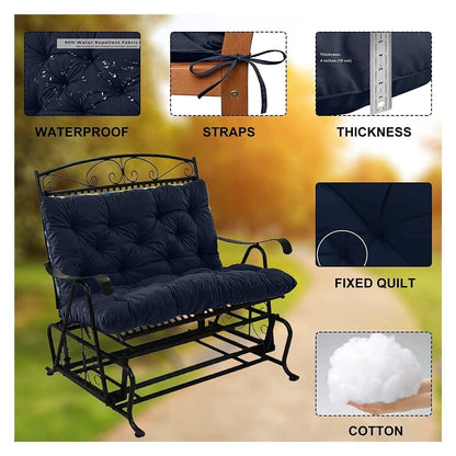 YXMKJOS Swing Cushion Replacement Outdoor Porch Waterproof Bench Cushion 2-3 Seater Washable Bench Replacement Cushions for Outdoor Patio Porch Swing Cushions