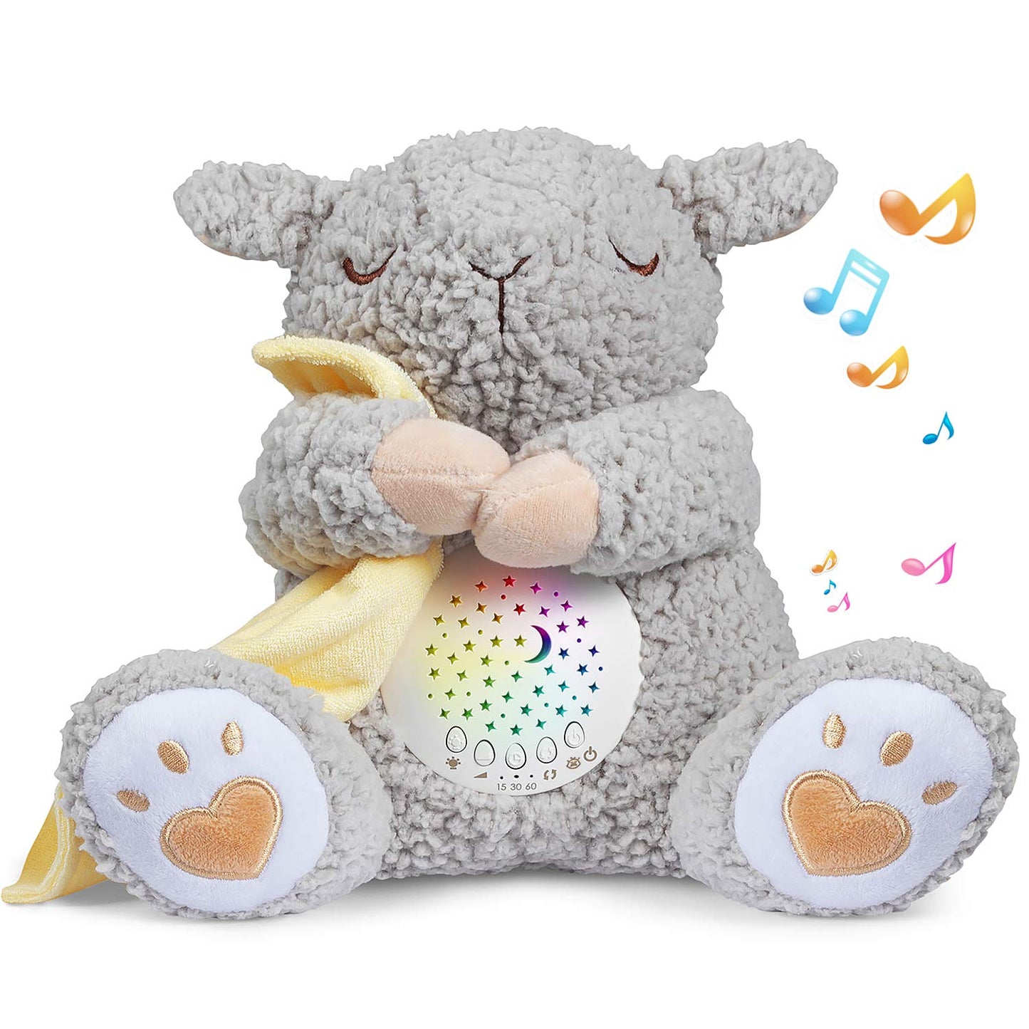BEREST Rechargeable Baby Sleep Soother, Mom's Heartbeat Babies Cry Sensor Lullabies & White Noise Sound, Nursery Decor Night Light Projector Toddler Crib Sleeping Aid, Boys & Girls Shower Gifts