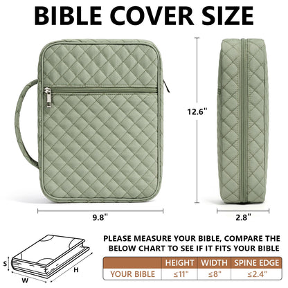 Bible Cover Case for Women Large Bible Bag, Bible Study Supplies Journaling Kit Quilted Church Bag with Handle, Puffer Book Carrying Case w/Tabs Accessories Mothers Day Christian Gifts for Women Mom