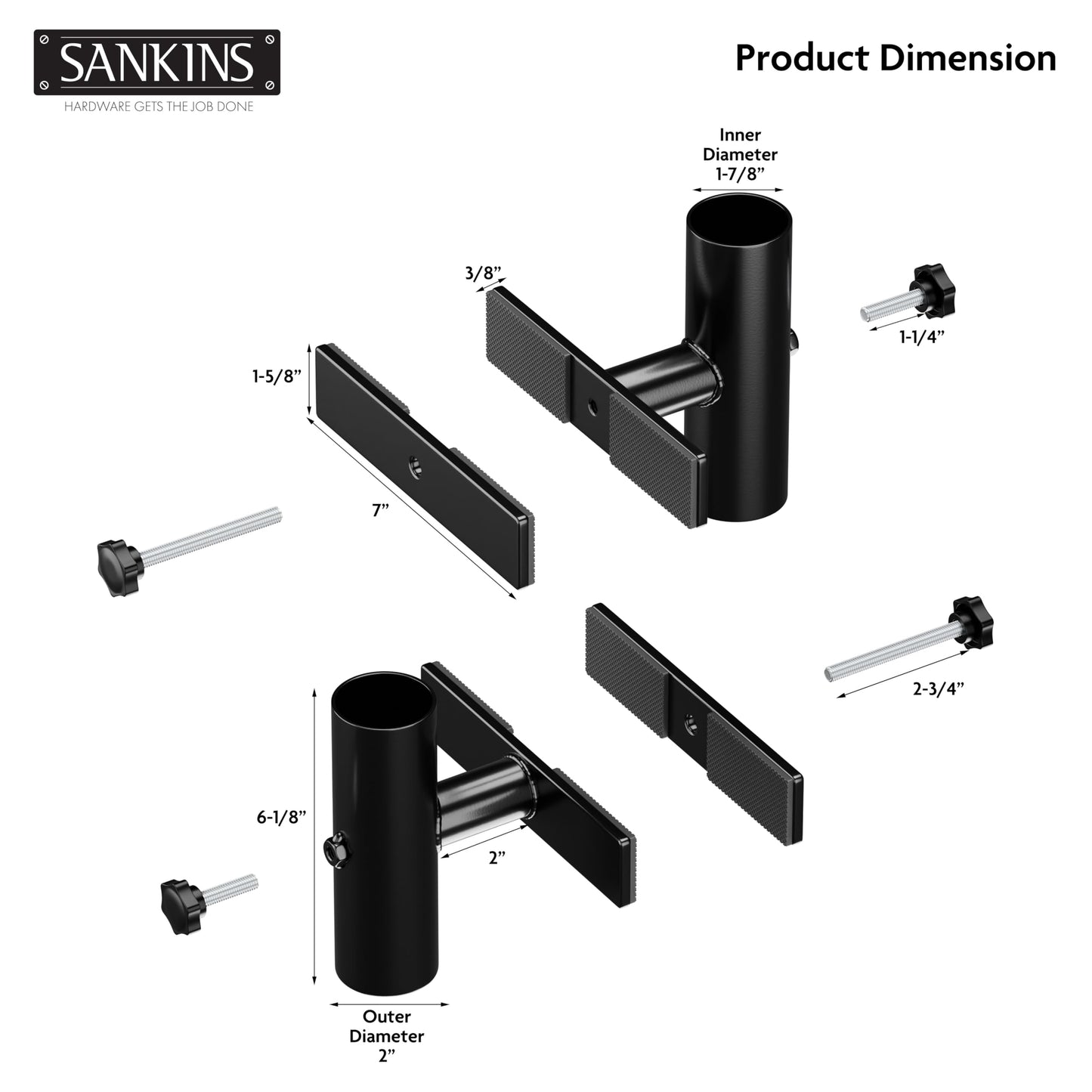 SANKINS Patio Umbrella Holder for Deck Railing, Adjustable Patio Umbrella Base Outdoor Umbrella Stand, Patio Umbrella Clamp Deck Umbrella Mount for Balcony, Patio Railing