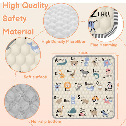 Baby Play MAT 50" X 50" Playpen Mat, Soft Thickened Anti-Slip Baby Mat for Floor, Foldable and Machine Washable Baby Crawling Mat