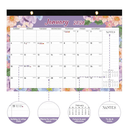 2026 Desk Calendar, Large Desktop/Wall Monthly Calendar (Jan. 2026 - Jun. 2027) 17'' x 12'' Personal Desk Planner for Teacher Family School Office Supplies