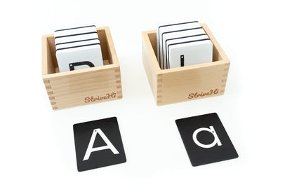 Montessori Sandpaper Letters | Black & White Montessori Letters Set w/ 3.5"x2.8" Lowercase & Uppercase Sand Paper Letters Cards Set | Sensory Sandpaper Letters Montessori | alphabet sandpaper letters