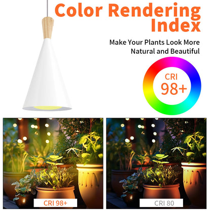 Hanging Grow Light,25W Full Spectrum Hanging Plant Lights for Indoor,Plants Wall Mounted Grow Light with 16.4FT Power Cord,LED Grow Lights for Indoor Growing,Monstera,Devil's Ivy,Seedling(White)