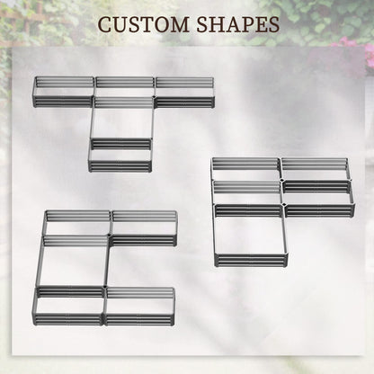Outsunny 8 x 8ft DIY Raised Garden Bed, Large Galvanized Steel Planter Box with 5 Compartments, for Outdoor Plants, Vegetables, Flowers, Herbs, Easy Assembly, Gray
