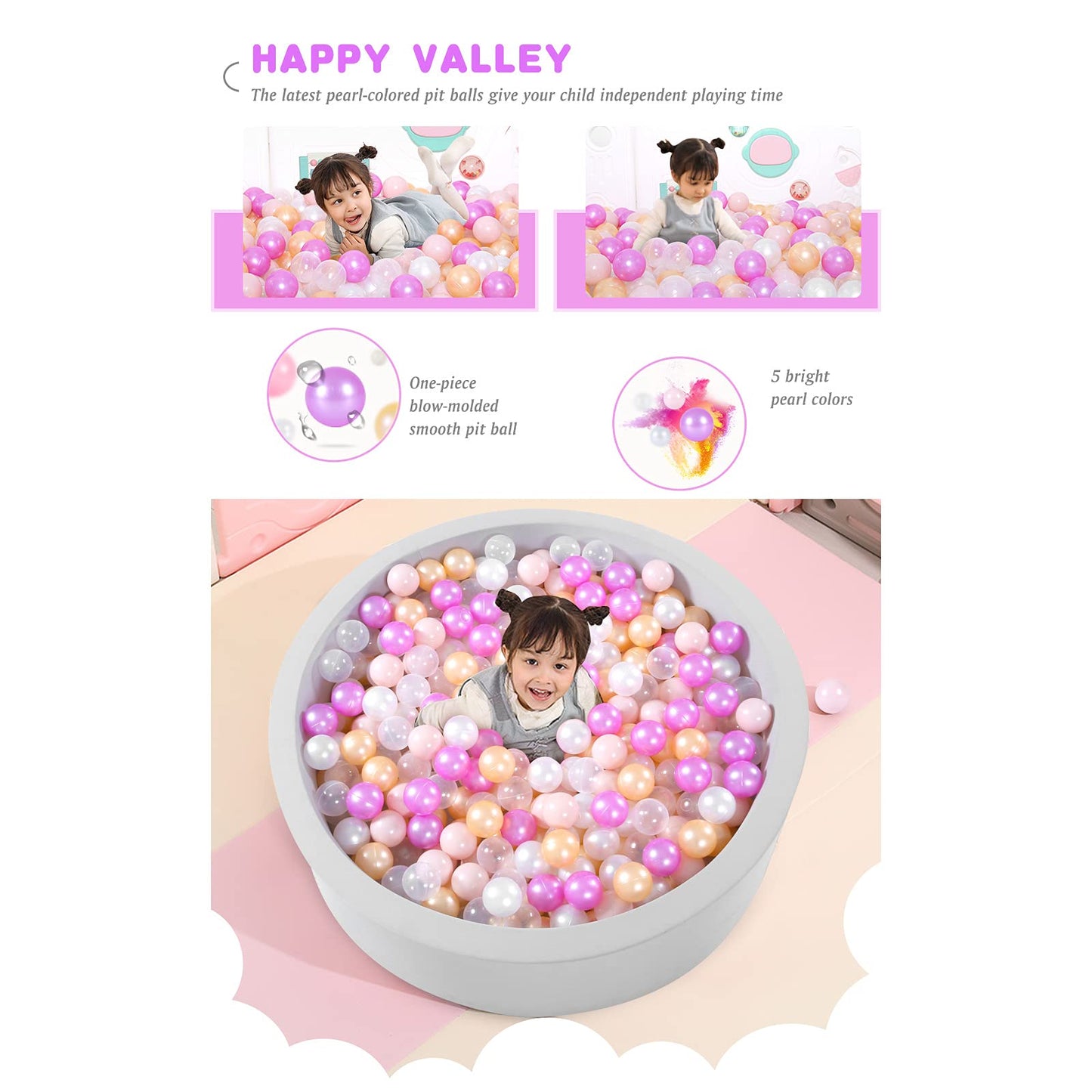 STARBOLO Star Ball Pit Balls - Pack of 100 200 500 1000 Macaron Balls BPA&Phthalate Free Non-Toxic Crush Proof Ocean Ball Soft Plastic Balls for 1-5 Years Kids Birthday Pool Tent Party.