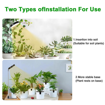 LED Grow Lights for Indoor Plants Full Spectrum, 48 LEDs Plant Light for Indoor Plants with 2 Mounting Options, 3 Optional Spectrums, 3/9/12Hrs, 10 Brightness,6.7"-26" Height Adjustable （black）