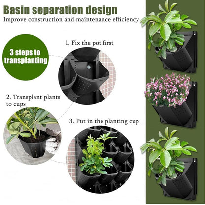 Wall-Mounted Raised Garden Planter Box Kit, 36 Packs, Elevated Self-Watering Hanging Planters for Flowers, Herbs, and Vegetables, Indoor/Outdoor Use