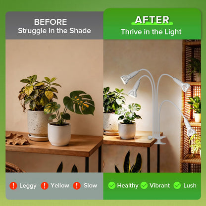 SGLEDs Grow Lights for Indoor Plants, LED 40 W Full Spectrum Bulb Replaceable Plant Light, 600 W Equivalent Clip on Grow Light with Optical Lens for Indoor Growing, Lifetime Free Bulb Replacement