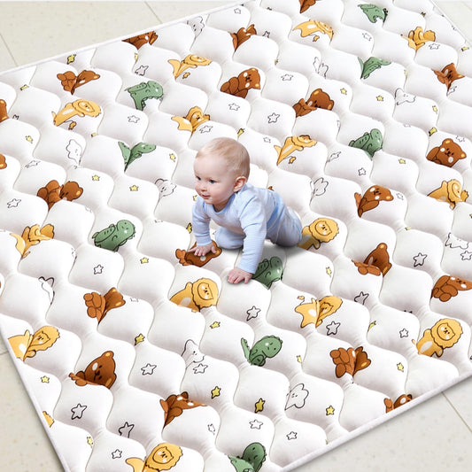 Premium Foam Baby Play Mat for Floor, 50x50 Playpen Mat, Thicken One-Piece Crawling Mat, Non-Slip Cushioned Baby Playmats for Infants, Babies, Toddlers, Play & Tummy Time