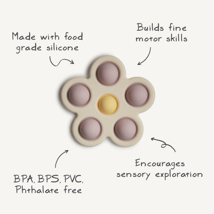 mushie Flower Press Toy (Dried Thyme/Natural/Shifting Sand)