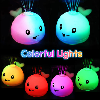 Gigilli Baby Bath Toys, Light up Bath Toys for Kids Ages 1-3, Pool Water Toys 1 Year Old Boys Girls Gifts, 6-12-18 Months Baby Whale Bath Toy Sprinkler, Toddler Fountain Bathtub Water Table Toy