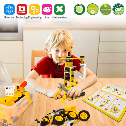 STEM Building Toys, 10 in 1 Construction Set for Preschool Kids, Educational Creative Games Holiday Idea Gift for 5+ Years Old, Stem Activities for Kids Ages 4-8 5-7 6-8 Boy Birthday Gifts