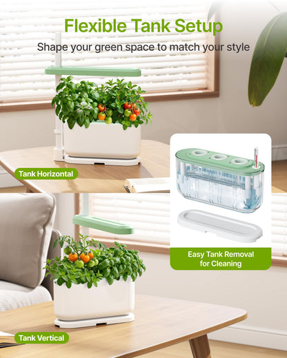 SUNCOZE Hydroponics Growing System Kit with 3 Pods – Full Spectrum LED Grow Light, Adjustable Height Indoor Herb Garden, Compact Hydroponic System for Beginners，Gardening Gifts