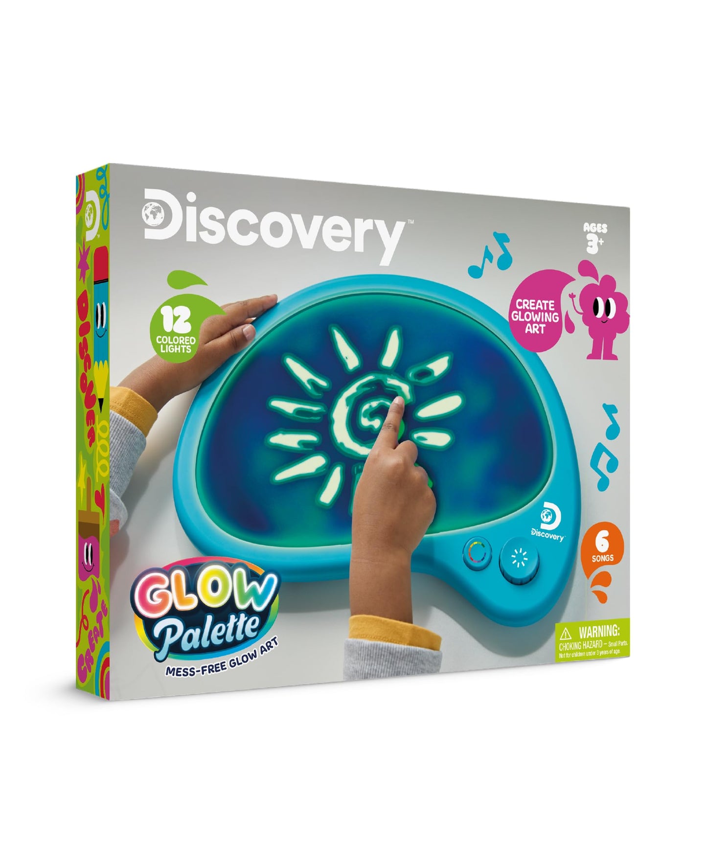 Discovery™ Mess-Free Glow Palette - Interactive Light-Up Art Pad with 12 Colors & Musical Play| Painting & Drawing Tablet| Travel Art Activity Kit| Arts & Crafts Toy for Kids Boys Girls Ages 4+