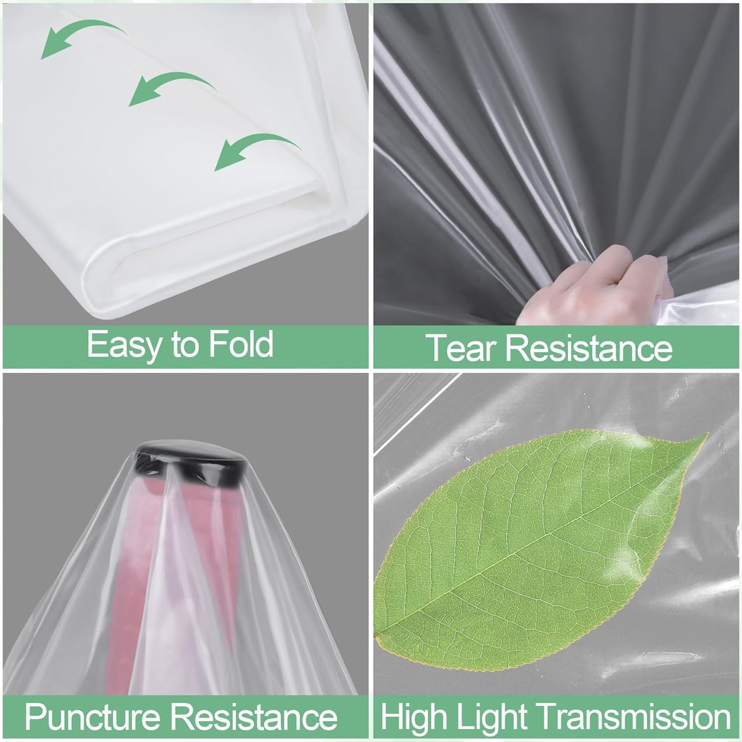 20 x 28 FT Clear Greenhouse Plastic Sheeting, 6 Mil Polyethylene Film Heavy Duty, Water Sun Frost Wind Dust Resistant Winter Hoop House Toughness Plastic Cover for Farming, Gardening, Agriculture,DIY