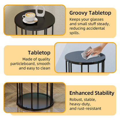 Leinade Plant Stand Indoor,small plant stool,Flower Pot Corner stand holder,Mid Century Heavy Duty Metal Tall Home Decor,Modern Round End Table,Small Rustic Display Stand for Living Room,Bedroom(Black,18In)