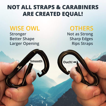 Wise Owl Outfitters Hammock Straps for Trees – 10ft Heavy-Duty Tree Hanging Kit with Carabiners, 38 Loops & Hooks – Essential Hammock Accessories for Camping