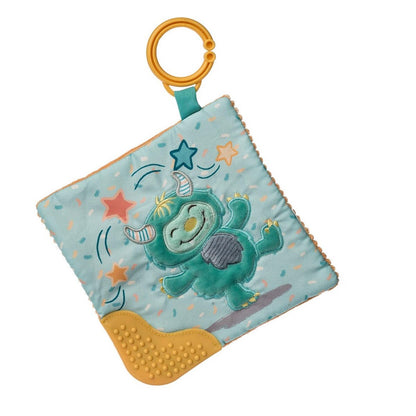 Mary Meyer Crinkle Teether Toy with Baby Paper and Squeaker, 6 x 6-Inches, Mookie Monster