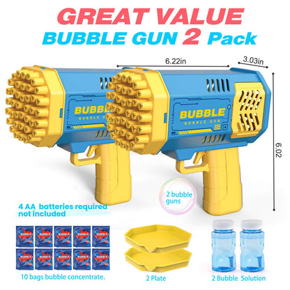 JONEG Toys for 3-8 Year Old Boys Girls: 2 Pack Bubble Machine for Kids with Bubble Solution, Gifts for 3 4 5 6 7 8 Years Old Boy Birthday Toy for Kid Toddlers Ages 4-6 Outdoor Wedding Bubbles Wands