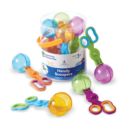 Learning Resources Handy Scoopers - Sensory Bin Sand Toys, Fine Motor, Montessori Kids, Plastic Tweezers, Homeschool Preschool Supplies, Gifts for Boys and Girls