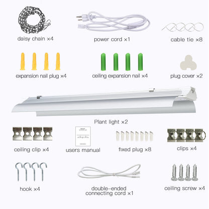 SZHLUX LED Grow Light 4ft 140W (2×70W) Full Spectrum 660nm 730 IR Included LED Plant Light for Indoor Plants, Super Bright Linkable Hanging Grow Light Sunlight Replacement Strip with Reflector