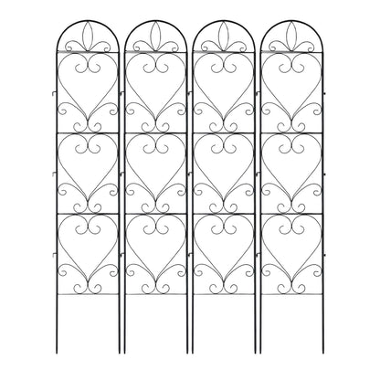 XYCCRX 4PCS Metal Garden Trellis for Climbing Plants Outdoor, Heavy-Duty Cucumber Tomato Trellis for Raised Garden Bed, Decorative Wrought Iron Trellis Arch for Wedding Party Decor