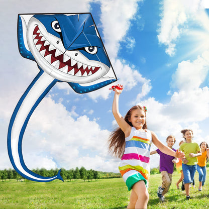 Kites for Kids Ages 4-8 8-12, Large Shark Kite Easy to Fly for Kids & Adults, Beach Kites Toys with 328ft String and Handle, Beginner Kite for Boys Girls Outdoor Activities Summer Beach Games
