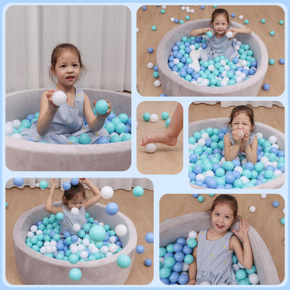 MoonxHome Ball Pit Balls for Toddlers, BPA Free Crush Proof Plastic Toy Balls for Ball Pit, Children's Pool Water Toys, Ideal Gift for Christmas Balls for Play Tent 2.15" Pack of 500 White&Green&Blue