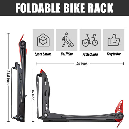 Wallmaster BIKEPAL Swivel Bike Rack, Wall Mounted Vertical Bike Storage Hanger, Space Saving for Home and Garage, 2 Pack