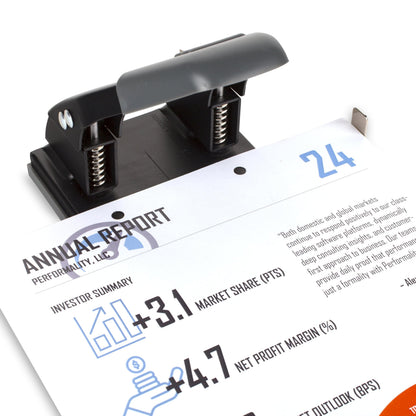 Swingline 2 Hole Punch, 28 Sheet Capacity Hole Puncher, Paper Punch, Low Effort Comfort Handle, Alignment Guide, Black (74050)