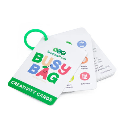 BapronBaby Feeding Littles Busy Bag (Sage Checkerboard) - Toddler Travel Activity Kit, Restaurant Activity Kit for Independent and Family-Wide Play, Age 3+