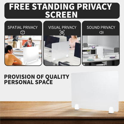 Nisorpa Desk Divider Privacy Panels Acrylic Partitions with Clips Classroom Privacy Shield for Desk Privacy Divider Partition for Schools Office Call Centers,Noise and Visual Guard,4Pcs-23.6”L X15.8”W