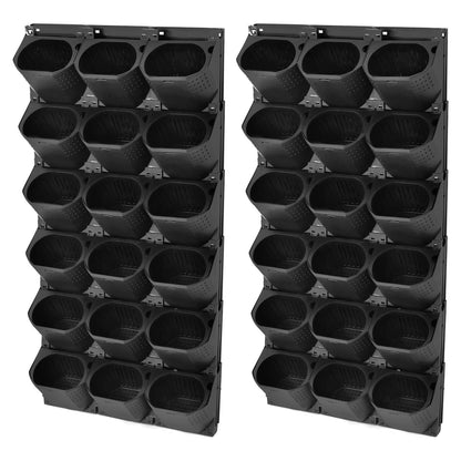 banborba Vertical Garden Planter with 36 Pots, Wall Planters for Indoor Plants, Wall Mounted Plastic Plant Grow Pots for Fruits Vegetables Flowers Herbs - Black