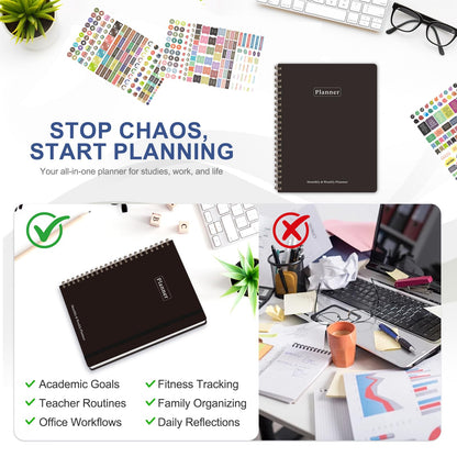 Planner 2026-2027, Academic Weekly and Monthly Calendar Planner, July 2026 - June 2027, Hardcover Spiral Agenda Book, School Supplies for Teacher Student - Letter Size(8.5" x 11")