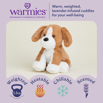 warmies Microwavable & Weighted Stuffed Animals, Beagle - Heat Therapy Weighted Plush - Cooling Relief Plush Toys - Lavender Scented Comfort for Adults & Children (Boys, Girls, Babies & Toddlers)