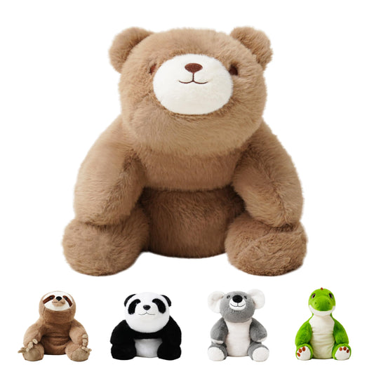 AmyToo Weighted Stuffed Animals, Bear Stuffed Animal, Weighted Bear Plush, Toy Gifts for Kids & Adults, Brown, 4.5 lbs, 25 Inch